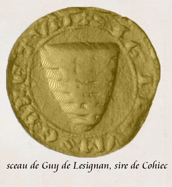 sceau de Guy de Lesignan, sire de Cohiec