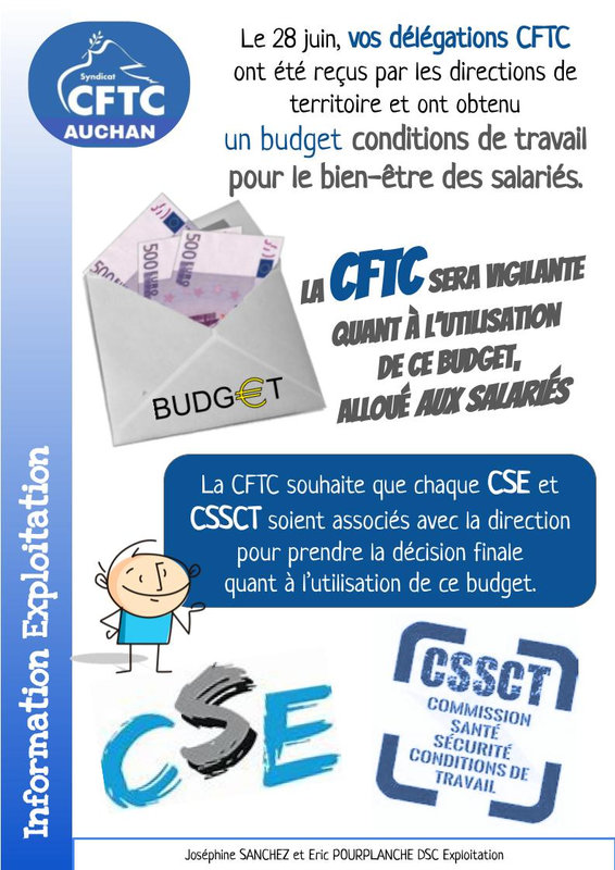 Tract Budget conditions de travail
