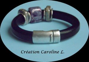 Bracelet Cuir & Métal magnétique