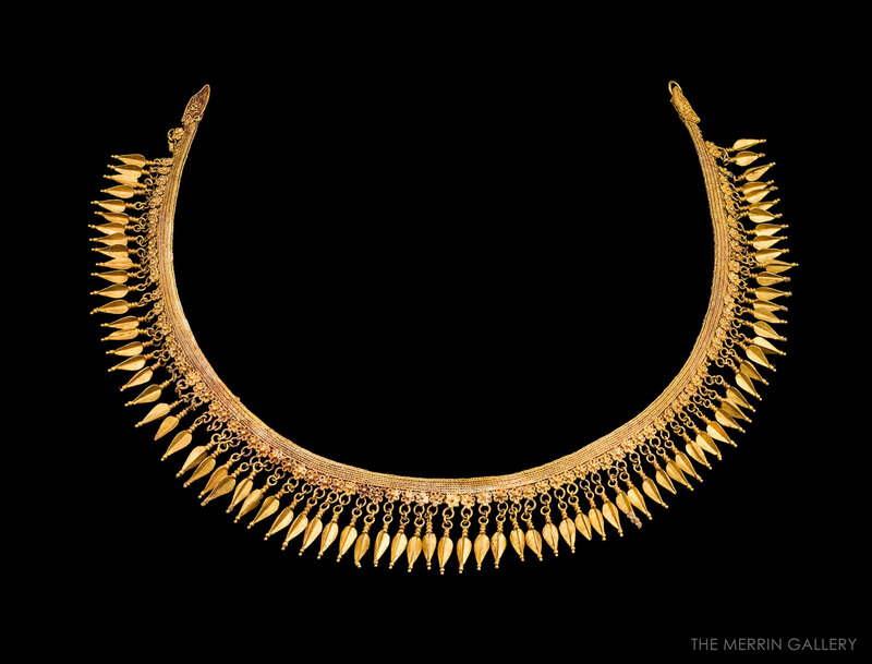 Greek Strap Necklace with Beechnut Pendants