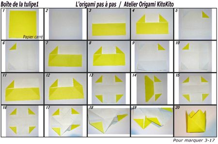 Atelier Origami KitoKito Diagramme Boîte de la tulipe1