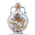 A rare doucai '<b>dragon</b>' <b>moonflask</b>, bianhu, 19th century