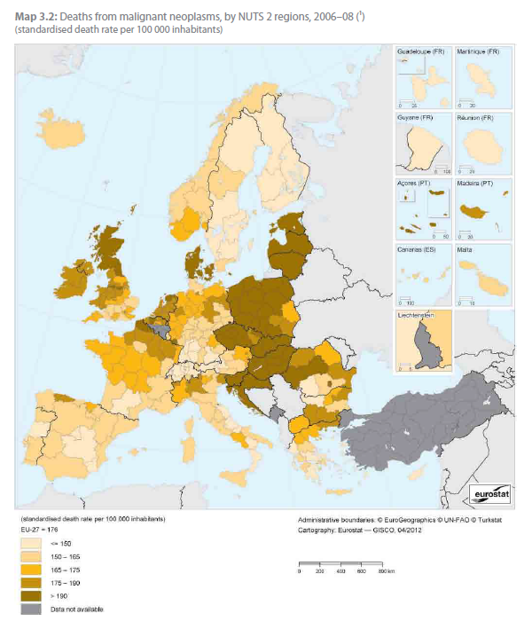 deces cancers regions en europe