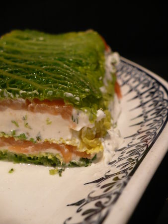 Terrine de saumon fumé au chou recettes plats Pavé de saumon au sésame, sur lit de chou chinois