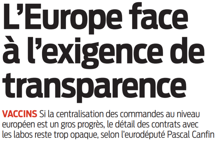 2021 01 13 SO L'Europe face à l'exigence de transparence