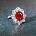 A superb 10.05 carats <b>Burma</b> “Pigeon Blood” oval-shaped ruby and diamond ring, by Faidee
