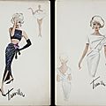 Esquisses costumes de <b>Travilla</b> pour Joanne Woodward dans 'The Stripper'