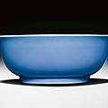 A <b>clair</b>-de-<b>lune</b>-<b>glazed</b> bowl, Yongzheng mark and period (1723-1735)