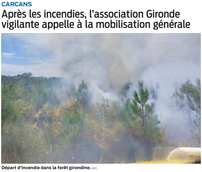 2022 08 27 SO Carcans Après les incendies l'association Gironde Vigilante appelle à la mobilistaion générale