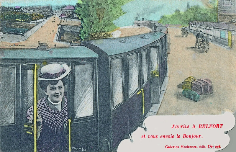 CPA Belfort J'arrive à Femme R0R BF