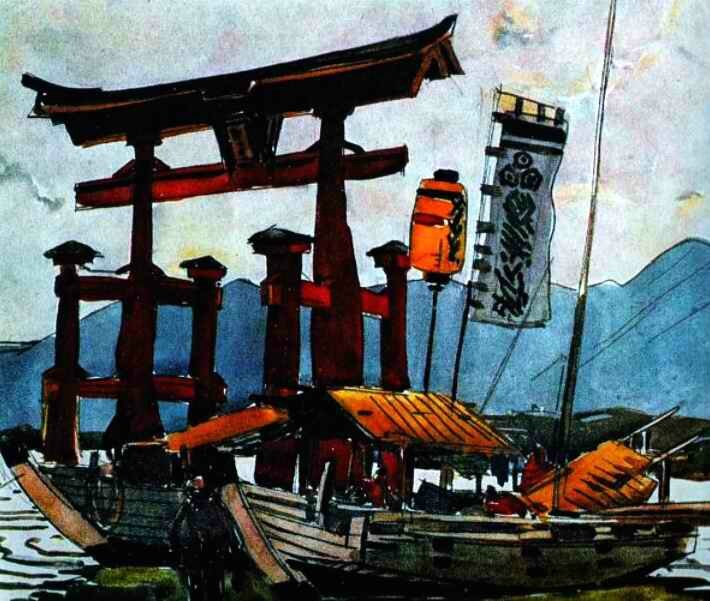 Torii dans la mer à Miyajima