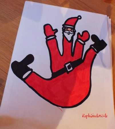 tuto dessin noel facile, diy enfant noel, tuto dessin pere noel