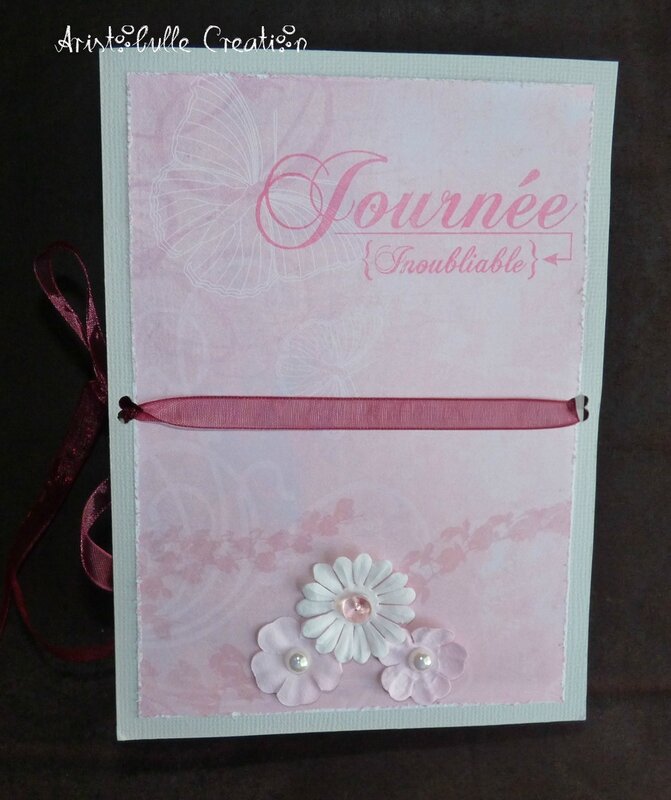 Carte mariage romantique porte-chèque - verso