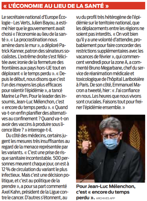 2021 01 31 SO L'économié au lieu de la santé
