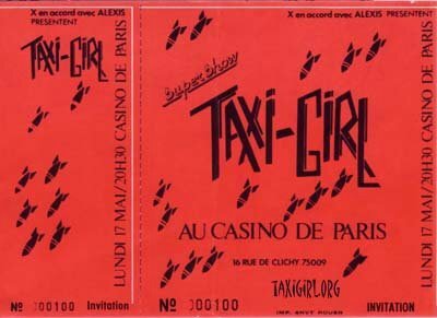 1982 05 Taxi Girl Casino de Paris Billet