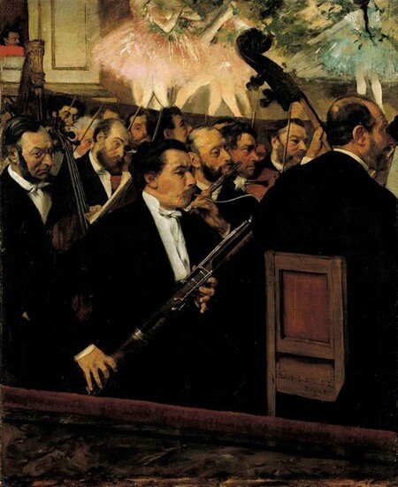 1) L'orchestre de l'opéra,1870