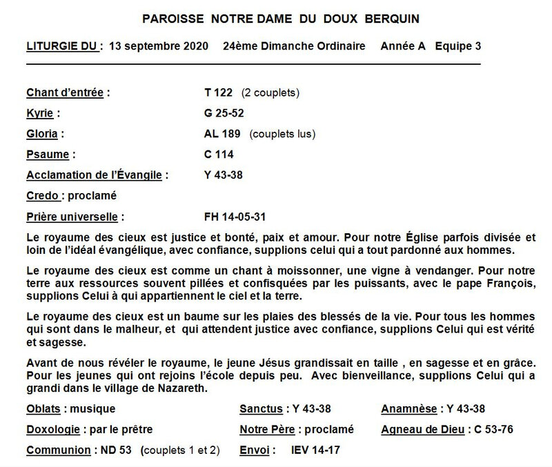 2020-09-12 & 13-feuille liturgie