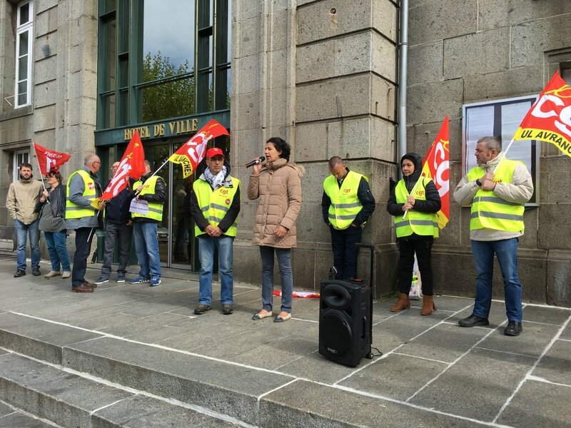 1er mai 2017 Avranches prise de parole rassemblement syndicat