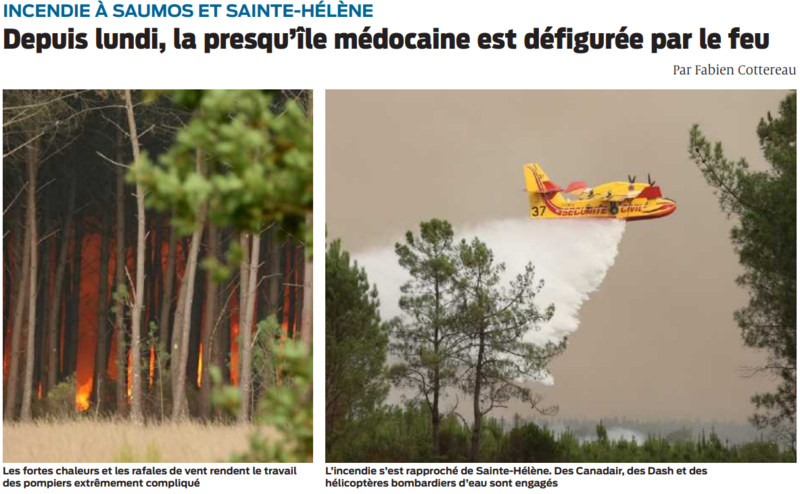 2022 09 14 SO Depuis lundi la presqu'île médocaine est défigurée par le feu