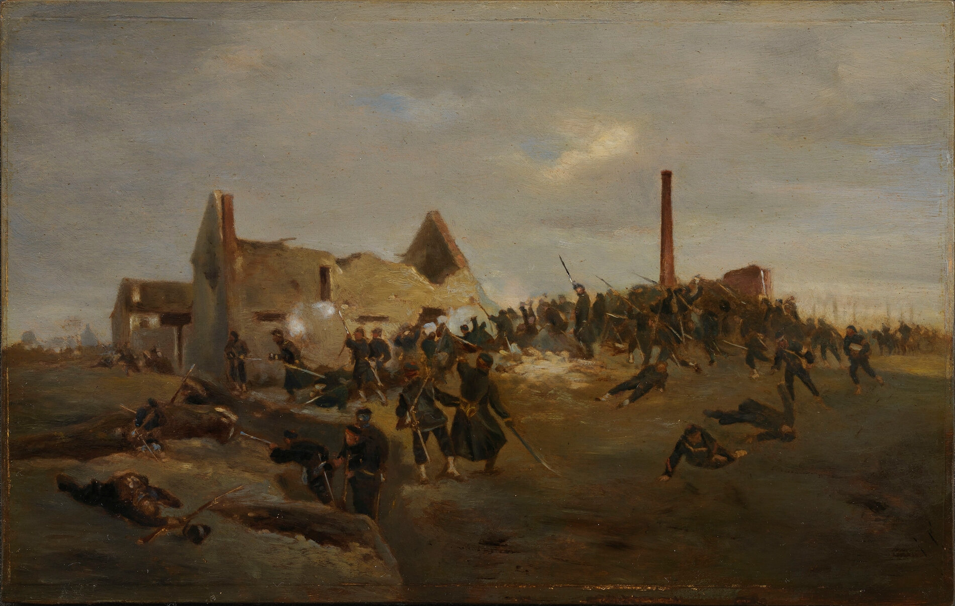 Dupray, Les fusiliers marins à l'attaque du Bourget