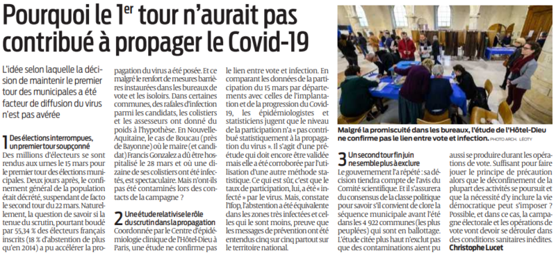 2020 05 19 SP Pourquoi le 1er tour n'aurait pas contribué à propager le Covid 19