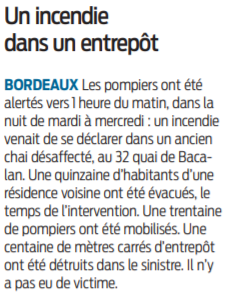 2021 04 29 SO Incendie dans un entrepôt