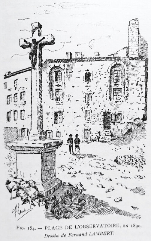 place de l'Observatoire en 1890, dessin de Fernand Lambert