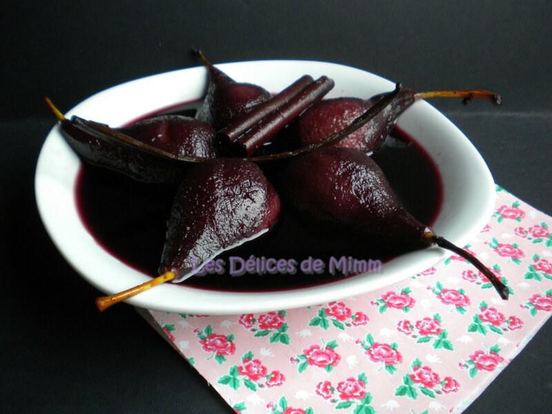 Poires pochées au vin rouge et aux épices 2