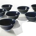 Seven <b>blue</b>-<b>glazed</b> <b>bowls</b>, Daoguang seal marks and period