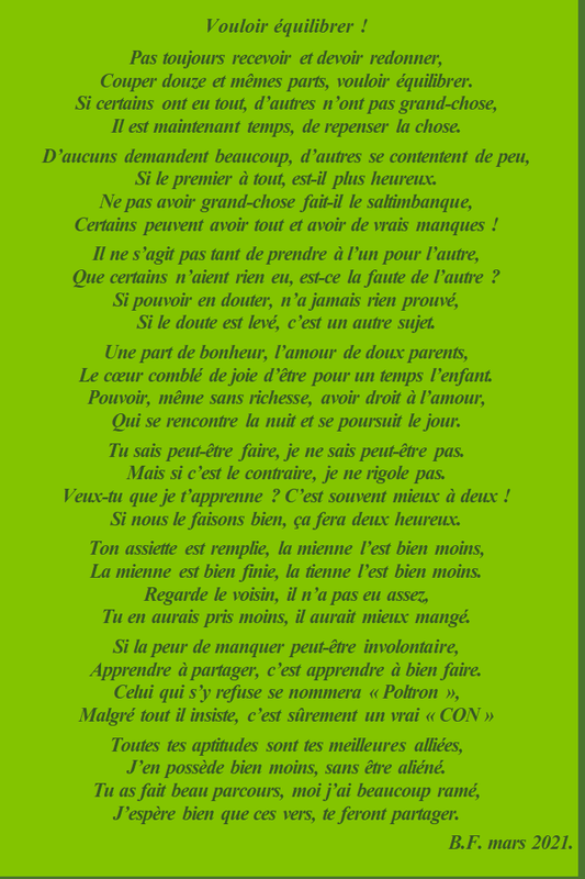 Vouloir équilibrer m43