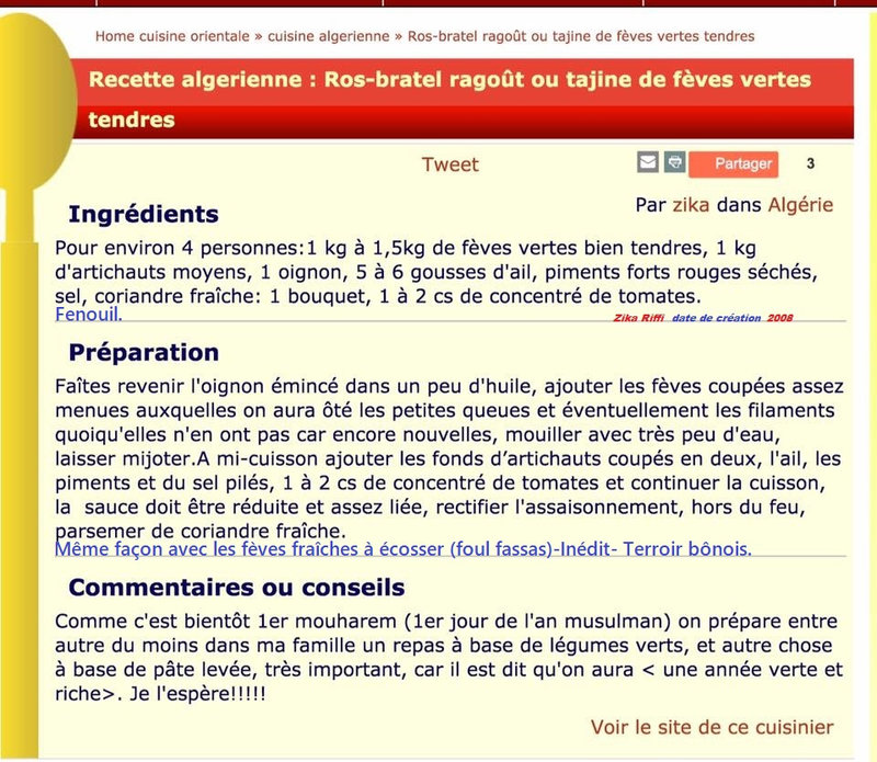 ros bratel- fèves fraîches et fèves à écosser- 2 recettes en une- terroir bônois-Annaba