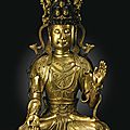 An extremely rare and important massive gilt-bronze figure of <b>bodhisattva</b> Avalokitesvara, Song Dynasty