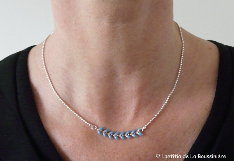 Collier César (bleu chambray argent)