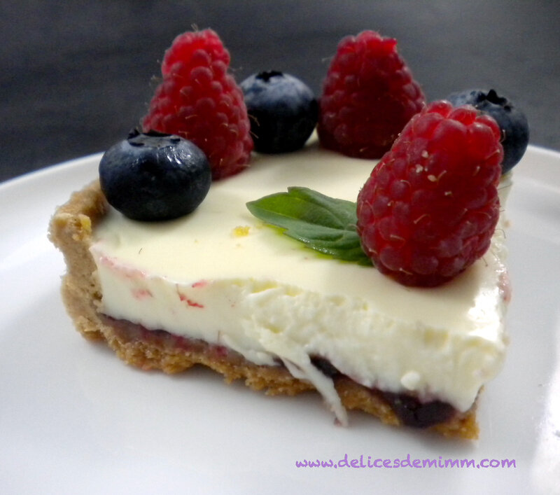 Tarte panna cotta framboises et myrtilles