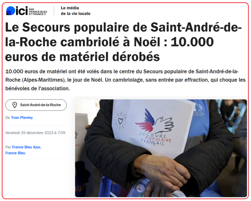 article france bleu secour populair encadrement