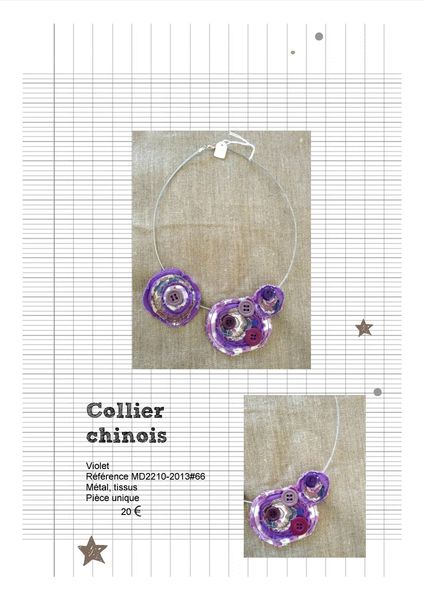 MD2210-2013#66 Collier chinois violet