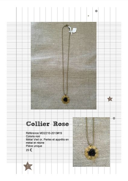 MD2210-2013#19 Collier Rose noire