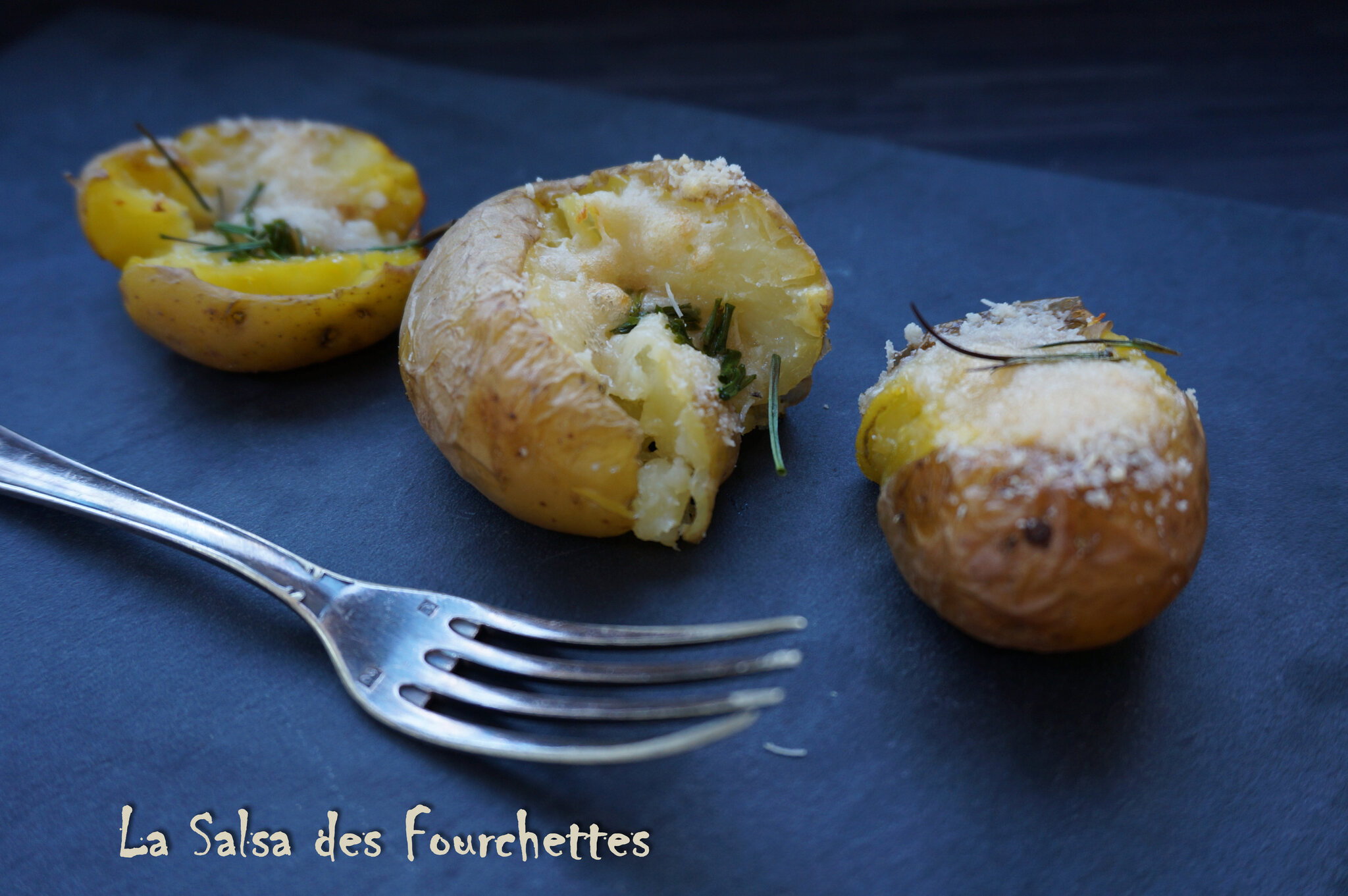 Pomme De Terre écrasée Croustillante Parmesan culina.canalblog.com