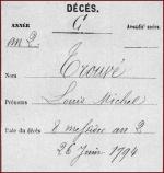 TROUVE Louis Michel - décès
