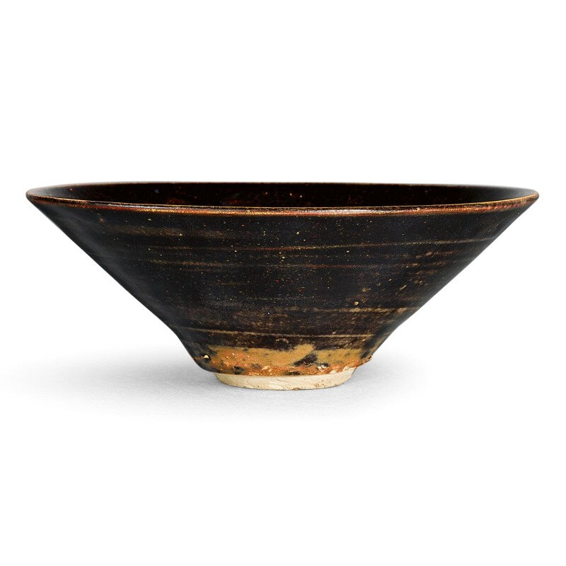 A superb Jizhou black-glazed 'leaf' bowl, Southern Song