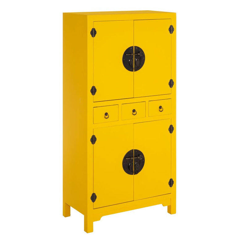 armoire jaune 4 portes