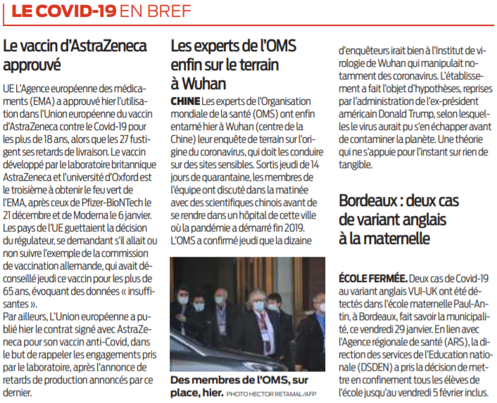 2021 01 30 SO Le Covid-19 en bref