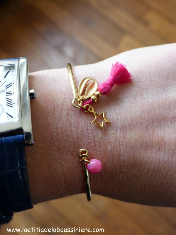 Bracelet Agatha (fushia et doré) - €