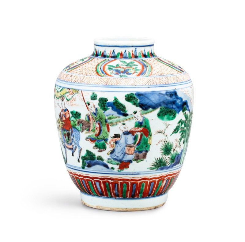 A famille verte 'figural' vase, Transitional-Kangxi period