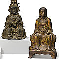 Two bronze figures of deities, Ming dynasty (1368-1644)