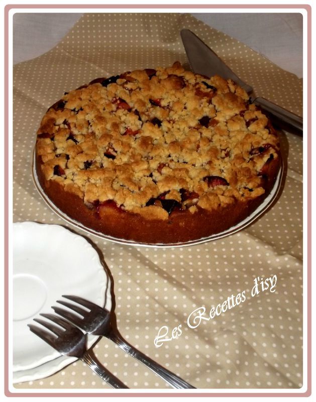 gateau aux prunes et son crumble