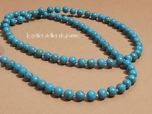 Collier boules turquoises