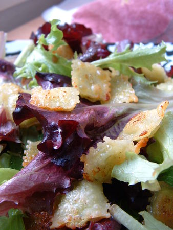 recettes Ravioles au fromage de brebis , velouté de petits pois .