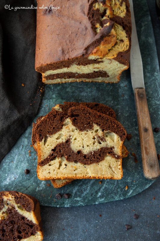 banan bread sans gluten marbré chocolat