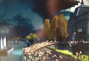 27 Paris la nuit, chroniques nocturnes - Pavillon de l'Arenal, Paris, Projet d'aménagement des berges de seine, port de Solférino, musée d'orsay